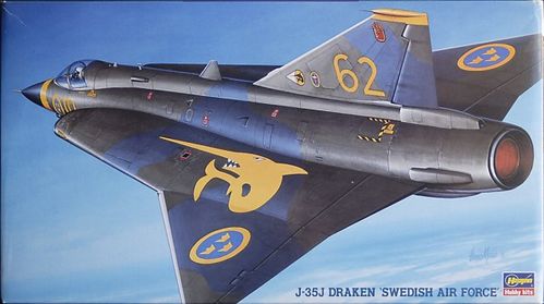 SAAB J-35J DRAKEN SWEDISH AIR FORCE 1/72 HASEGAWA