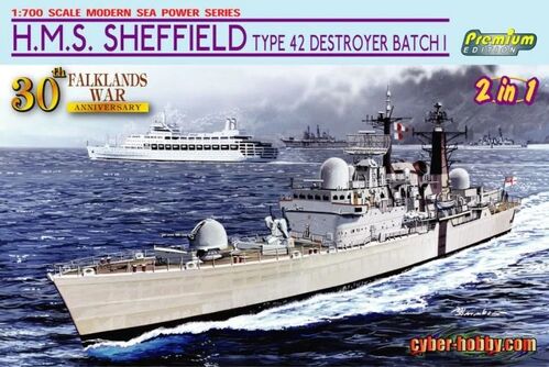 HMS SHEFFIELD 1/700 MALVINAS CYBERHOBBY