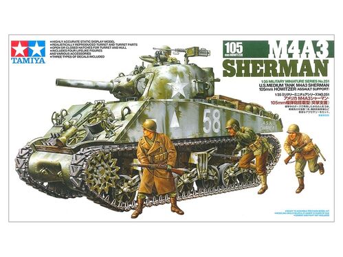 SHERMAN M4A3 105MM HOWITZER 1/35 TAMIYA