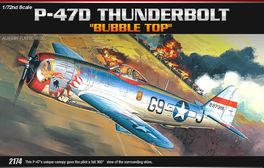 P-47D THUNDERBOLT 1/72 BUBBLE-TOP ACADEMY