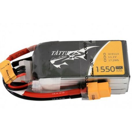 1550mAh 11,1V 75C 3S LIPO TATTU GENSACE