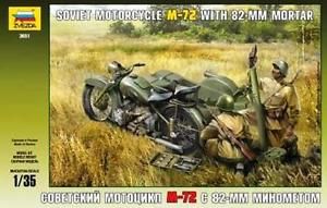 MOTOCICLETA M-72 CON MORTERO 1/35 ZVEZDA