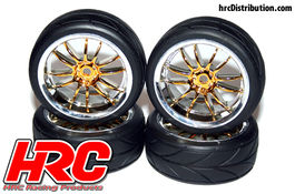 RUEDAS PISTA 1/10 CROMO DORADO HRC