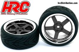 RUEDAS PISTA 1/10 CROMADO NEGRO HRC