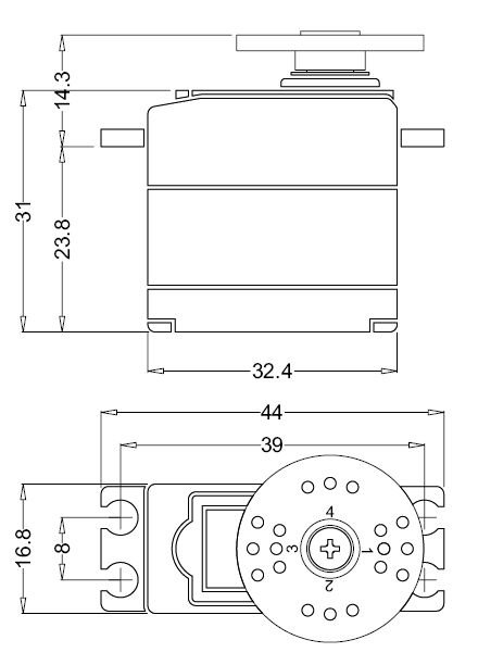 HS225BB SERVO 4.8kg/0.11s  MIGHTY MINI HITEC