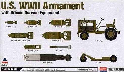 DOTACION EQUIPO Y ARMAMENTO TIERRA US WWII 1/48 ACADEMY