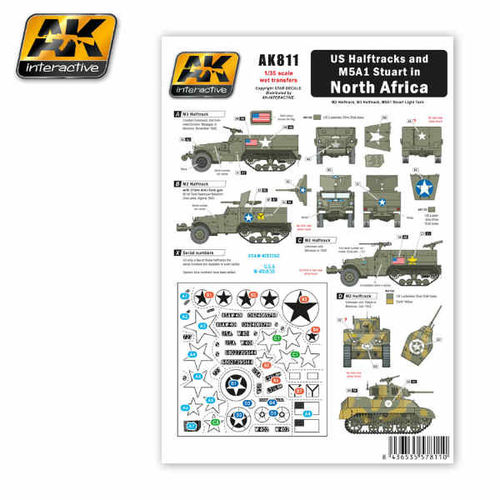 CALCAS SEMIORUGA M5A1 STUART AFRICA NORTE 1/35 AK INTERACTIVE