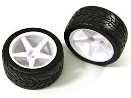 RUEDAS  PISTA 1/10 BUGGY 5 RADIOS  BLANCAS ABSIMA