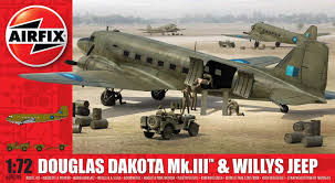 DOUGLAS DAKOTA MKIII Y JEEP WILLYS 1/72 AIRFIX