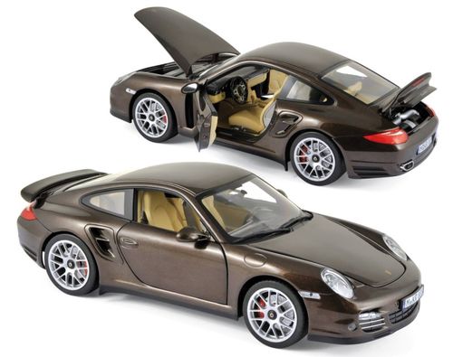 PORSCHE 911 TURBO 2010 MARRON METALIZADO 1/18 NOREV