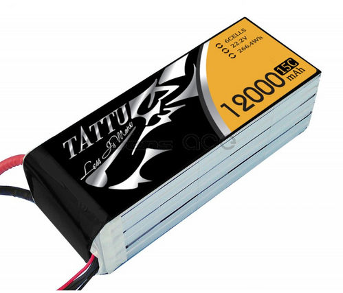 TATTU 12000mAh 22,2V 15/30C LIPO 6S