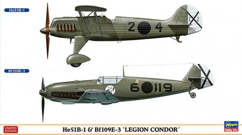He51 B-1 Y Bf109E-3 LEGION CONDOR 1/72 HASEGAWA