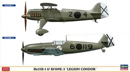 He51 B-1 Y Bf109E-3 LEGION CONDOR 1/72 HASEGAWA
