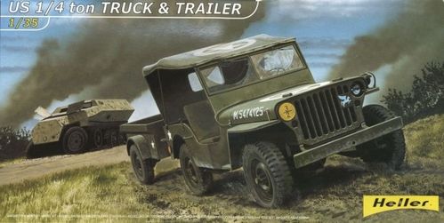 JEEP WILLYS 1/35 US 1/4 TON HELLER CON TRAILER