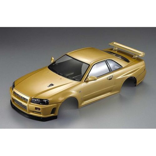 NISSAN SKYLINE R34 195MM GOLD CARROCERIA 1/10 PINTADA KILLERBODY