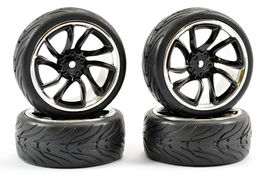 RUEDAS PISTA 1/10 4UD NEGRO-CROMO TRI-5 FASTRAX