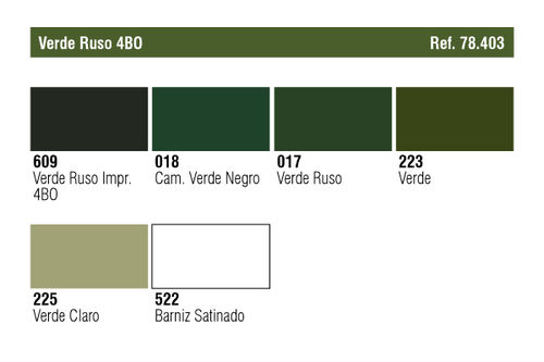 AFV VERDE RUSO SET 6 COLORES VALLEJO