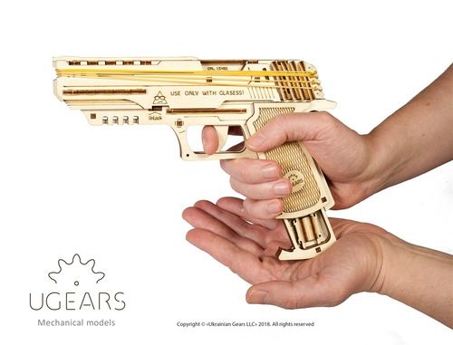 PISTOLA ELASTICOS MADERA WOLF-01 UGEARS