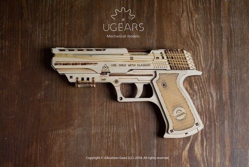 PISTOLA ELASTICOS MADERA WOLF-01 UGEARS