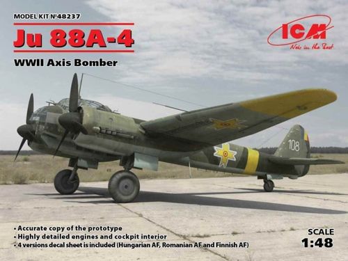 JU88A-4 1/48 WWII 1/48 ICM BOMBARDERO EJE