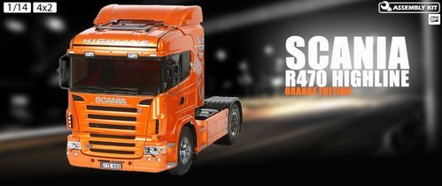 SCANIA R470 HIGHLINE 1/14 ORANGE METALIZADO KIT TAMIYA