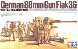 CAÑON ALEMAN FLAK 36 88MM 1/35 TAMIYA DAK AFRIKA KORPS