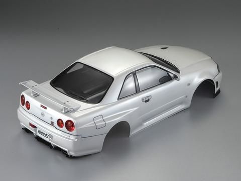 NISSAN SKYLINE R34 195MM BLANCO PERLA 1/10 CARROCERIA KILLERBODY