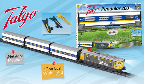 TREN TALGO PENDULAR 200 CON LUZ Y DESVIOS PEQUETREN