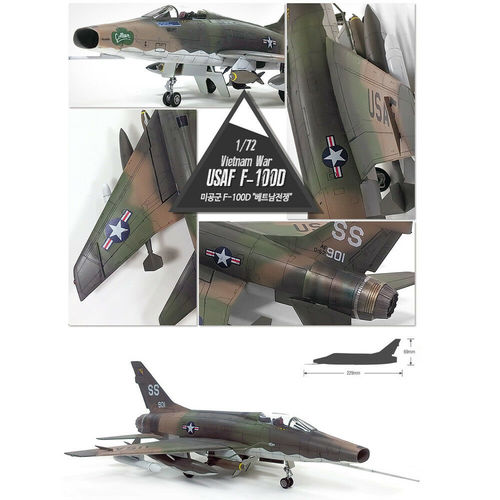 F-100D USAF GUERRA VIETNAM 1/72 ACADEMY