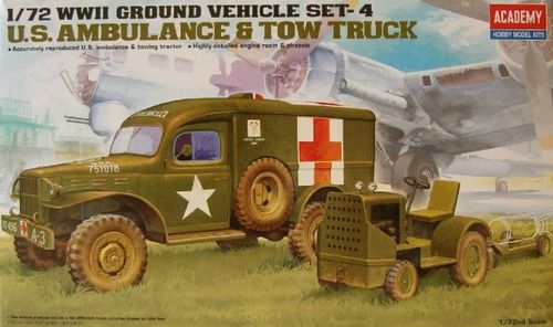 AMBULANCIA Y TRACTOR US  1/72 ACADEMY