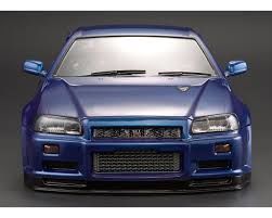 NISSAN SKYLINE R34 AZUL METALICO PINTADO 195MM 1/10 KILLERBODY