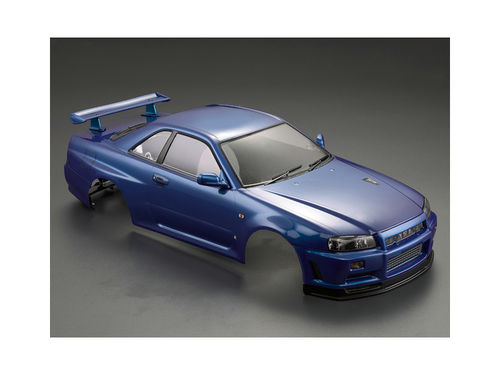 NISSAN SKYLINE R34 AZUL METALICO PINTADO 195MM 1/10 KILLERBODY