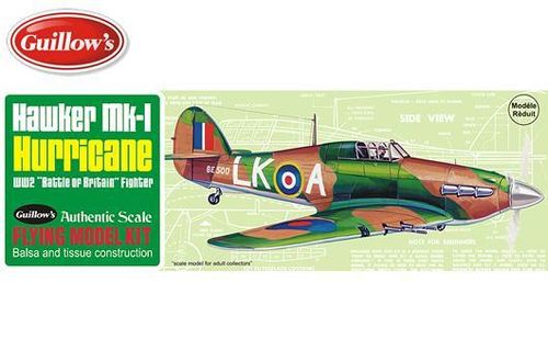 HAWKER MK-I HURRICANE SET BALSA A GOMAS GUILLOWS