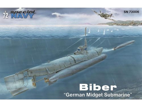 BIBER GERMAN MIDGET SUBMARINE 1/72 SPECIAL NAVY SPECIAL HOBBY