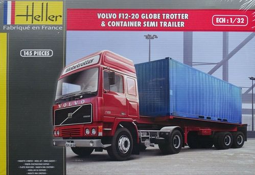 VOLVO F12-20 GLOBE TROTTER 1/32 Y CONTAINER HELLER