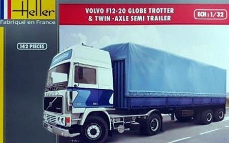 VOLVO F12-20 GLOBE TROTTER SEMI TRAILER 2 EJES 1/32 HELLER