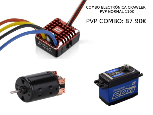 COMBO ELECTRONICA CRAWLER: QUICRUN 80A + SERVO 20KG WP + MOTOR 27T