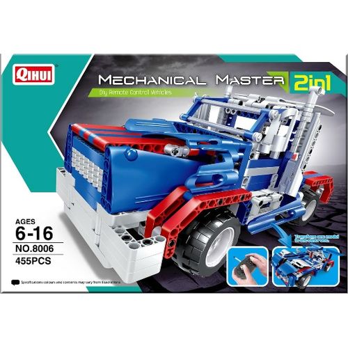 CAMION Y COCHE RC 2 EN 1 455PCS MECHANICAL MASTER QIHUI