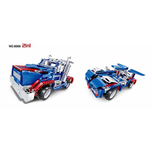 CAMION Y COCHE RC 2 EN 1 455PCS MECHANICAL MASTER QIHUI