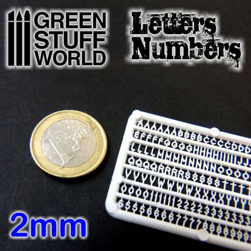 LETRAS Y NUMEROS 2MM GREEN STUFF WORLD