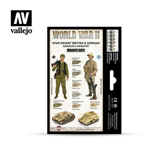 BRITANICOS Y ALEMANES DESIERTO WWII MODELCOLOR SET VALLEJO