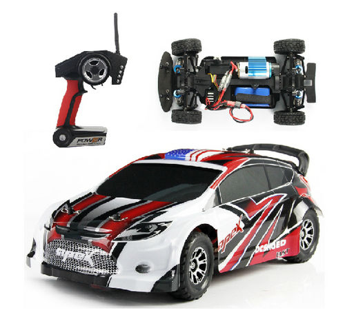 COCHE RALLY 1/18 RTR ROJO 4X4 WLTOYS