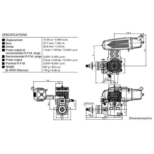 MOTOR MAX 95 AX CON ESCAPE OS ENGINE