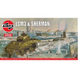 BARCO LCM3 Y TANQUE SHERMAN AIRFIX 1/76