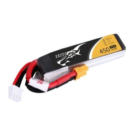 LIPO 450MAH 2S 75C LARGA XT30 TATTU GENS