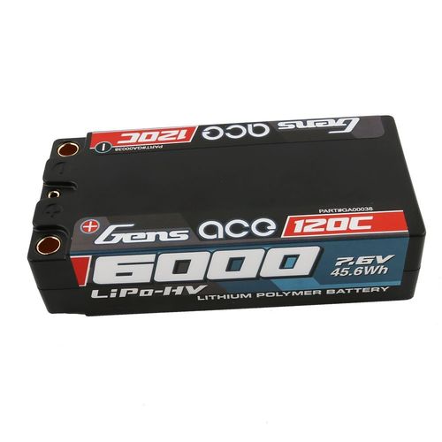 LIPO 6000MAH 2S 120C SHORTY HV 7.6V 2S2P GENSACE