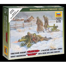AMETRALLADORA SOVIETICA CON DOTACION INVIERNO 1/72 ZVEZDA