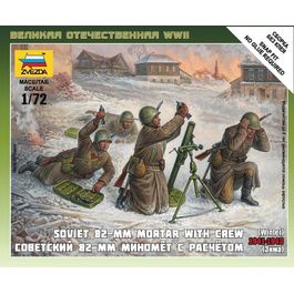 MORTERO 82MM SOVIETICO INVIERNO CON DOTACION 1/72 ZVEZDA