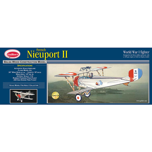 NIEUPORT II SET BALSA A GOMAS GUILLOWS