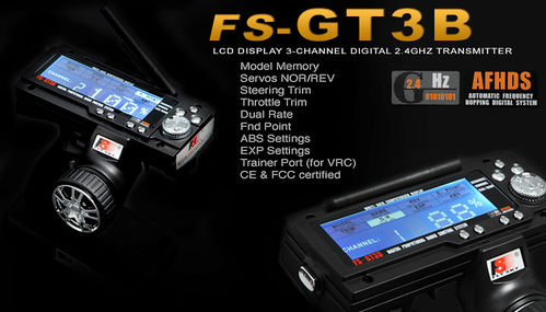 FS-GT3C EMISORA PANTALLA 3CH 2.4GHZ NEGRA FLYSKY